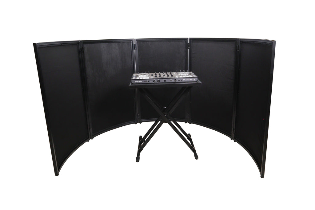 LUNA DJ Facade 5 Panel Curved with Black White Scrim Kit Black Hardware