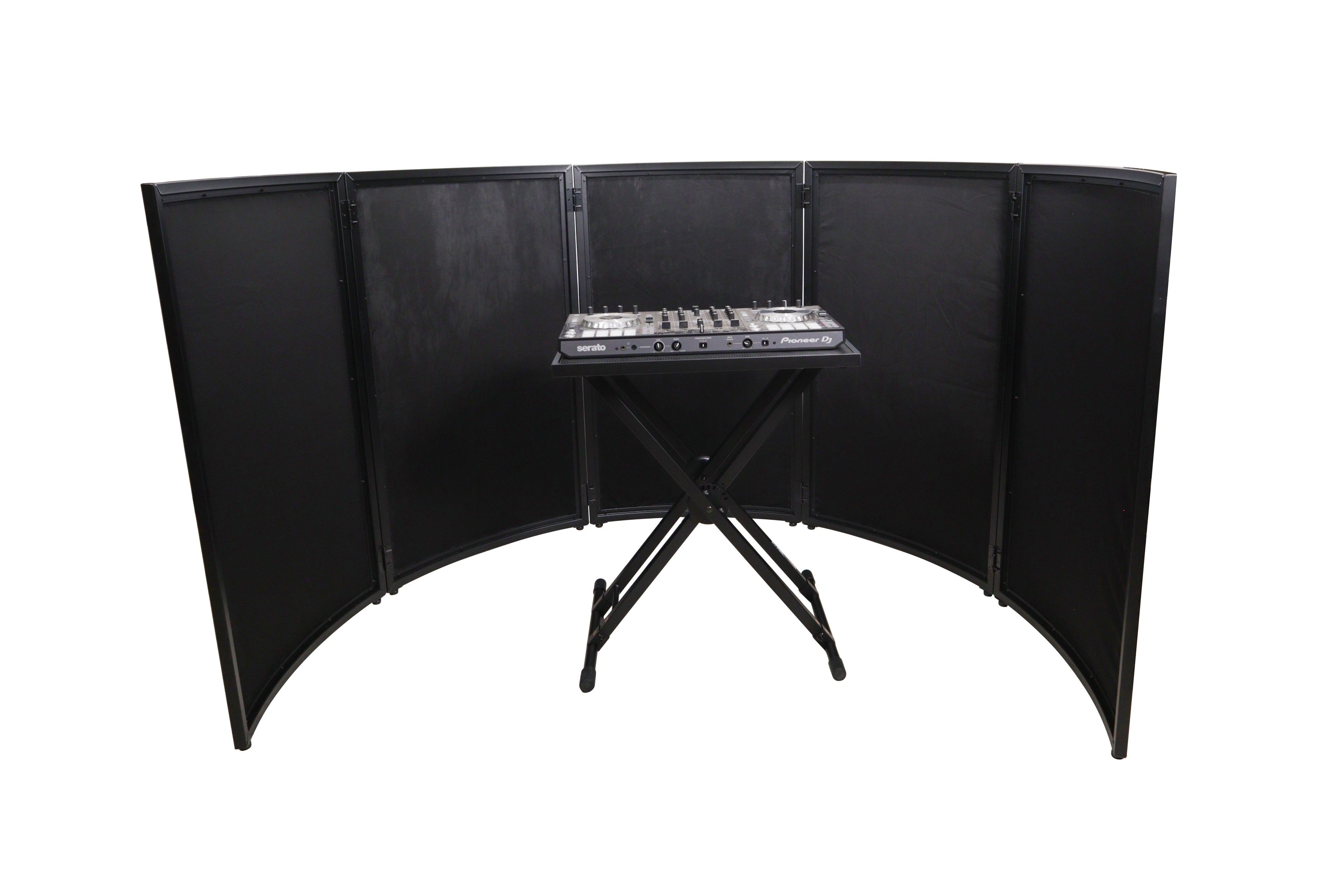 LUNA DJ Facade 5 Panel Curved with Black White Scrim Kit Black Hardware