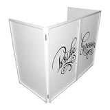 Bride and Groom Facade Enhancement Scrims - Black Script on White | Set of Two