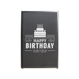 Happy Birthday Facade Enhancement Scrim - White Print on Black | Set of Two