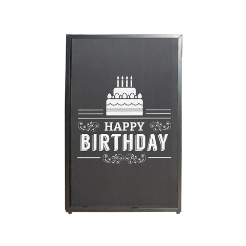 Happy Birthday Facade Enhancement Scrim - White Print on Black | Set of Two