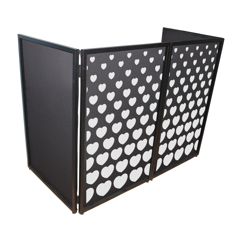 Stepped Hearts Facade Enhancement Scrims - White Hearts on Black | Set of Two