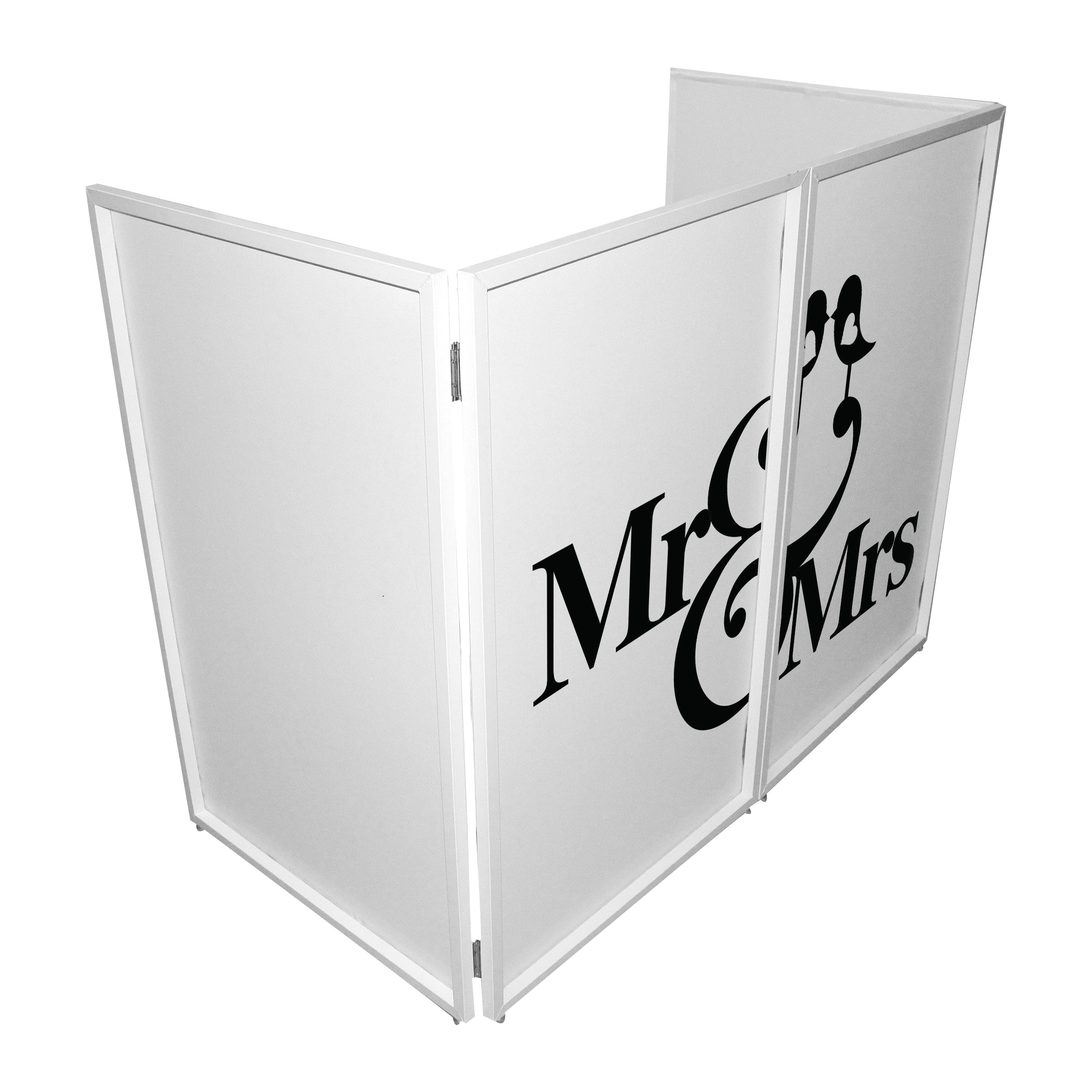Mr and Mrs Facade Enhancement Scrims - Black Script on White | Set of Two