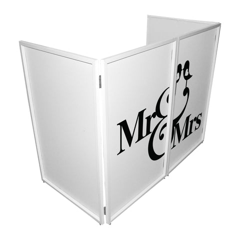 Mr and Mrs Facade Enhancement Scrims - Black Script on White | Set of Two
