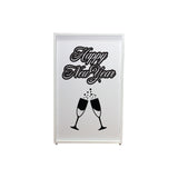 New Year Toast Design Enhancement Scrim - Black Script on White | Set of Two