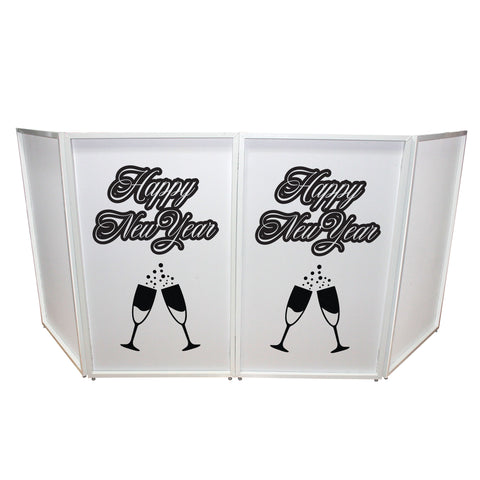 New Year Toast Design Enhancement Scrim - Black Script on White | Set of Two