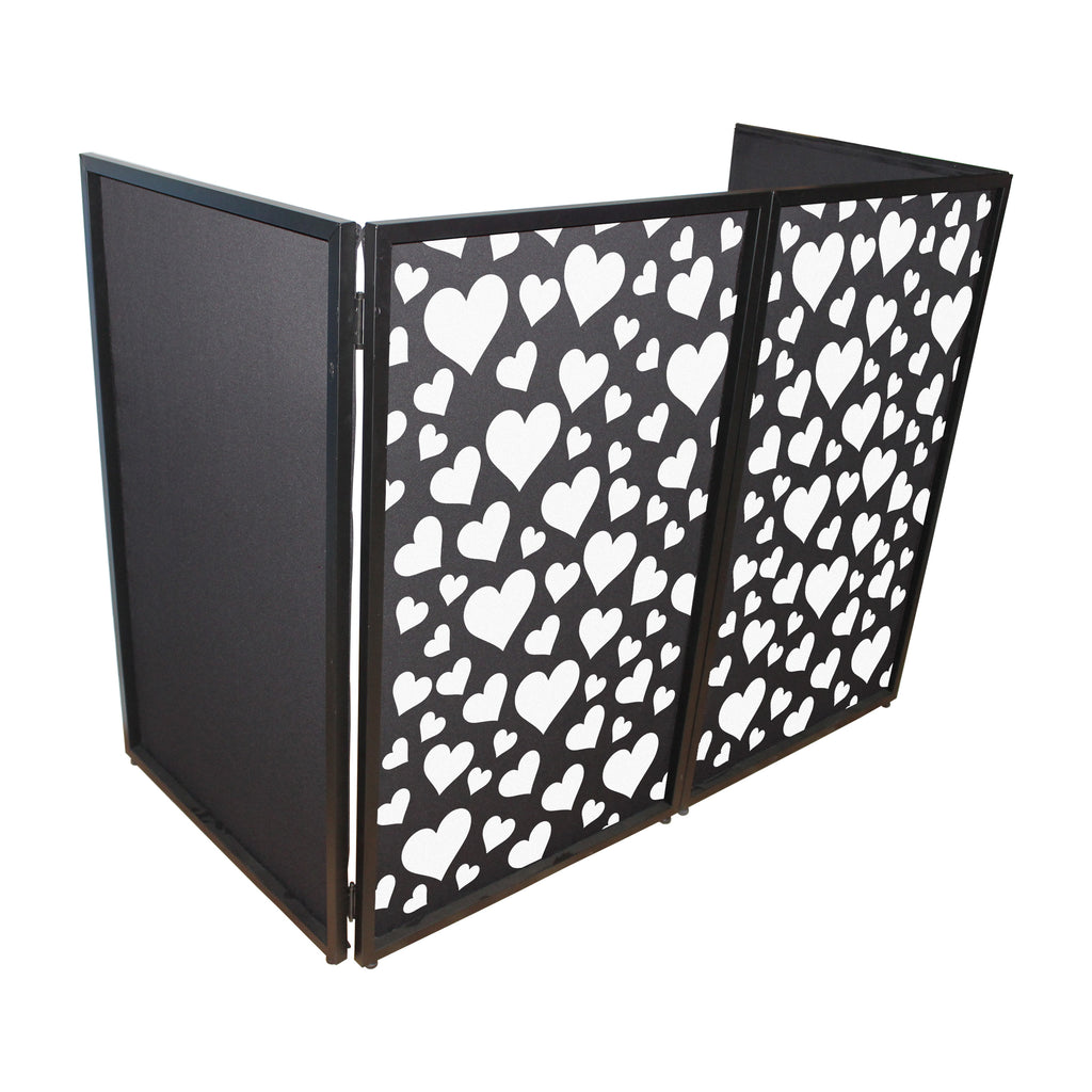 Hearts Pattern Facade Enhancement Scrims - White Hearts on Black | Set of Two