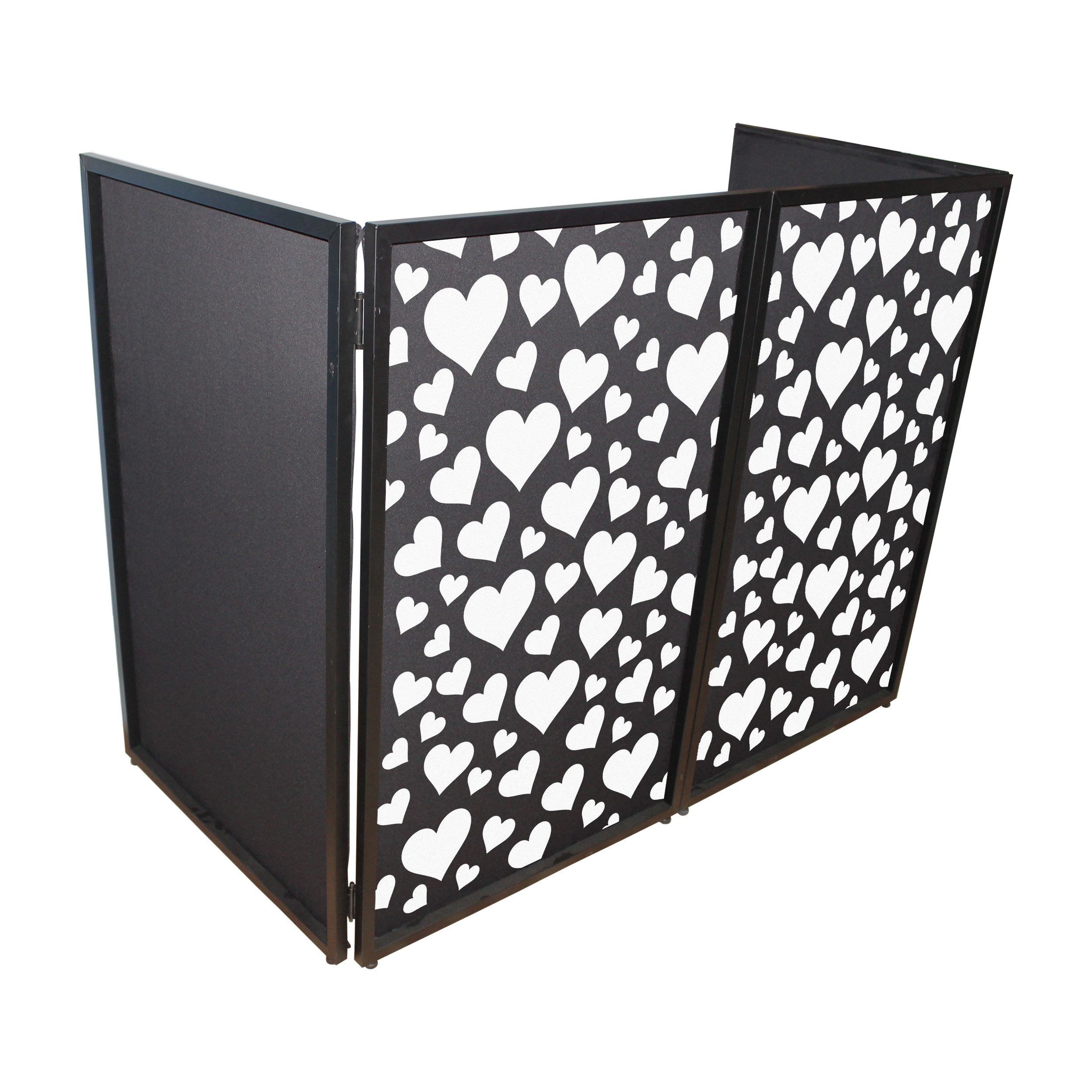 Hearts Pattern Facade Enhancement Scrims - White Hearts on Black | Set of Two