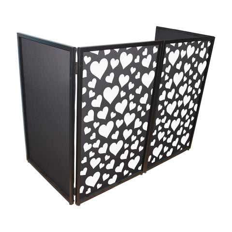 Hearts Pattern Facade Enhancement Scrims - White Hearts on Black | Set of Two