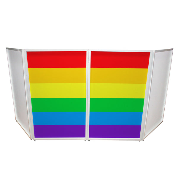 Gay Pride LGBTQ Rainbow Design DJ Facade Flag Enhancement Scrim - Full Color | Set of Two