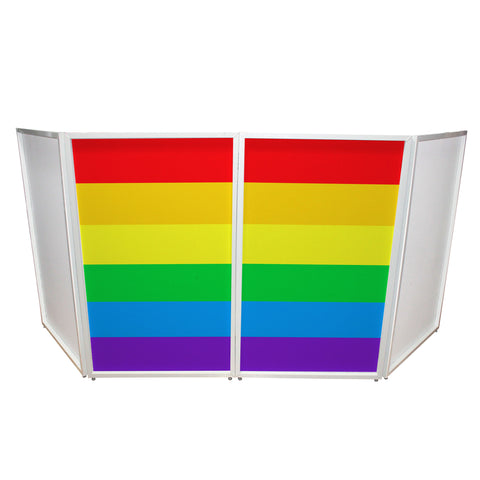 Gay Pride LGBTQ Rainbow Design DJ Facade Flag Enhancement Scrim - Full Color | Set of Two