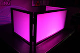 Black Frame 6 Ft foldable 4 Panel Tabletop DJ Facade Front Board booth with Black and White Scrims and poratble bag