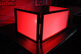 Black Frame 6 Ft foldable 4 Panel Tabletop DJ Facade Front Board booth with Black and White Scrims and poratble bag