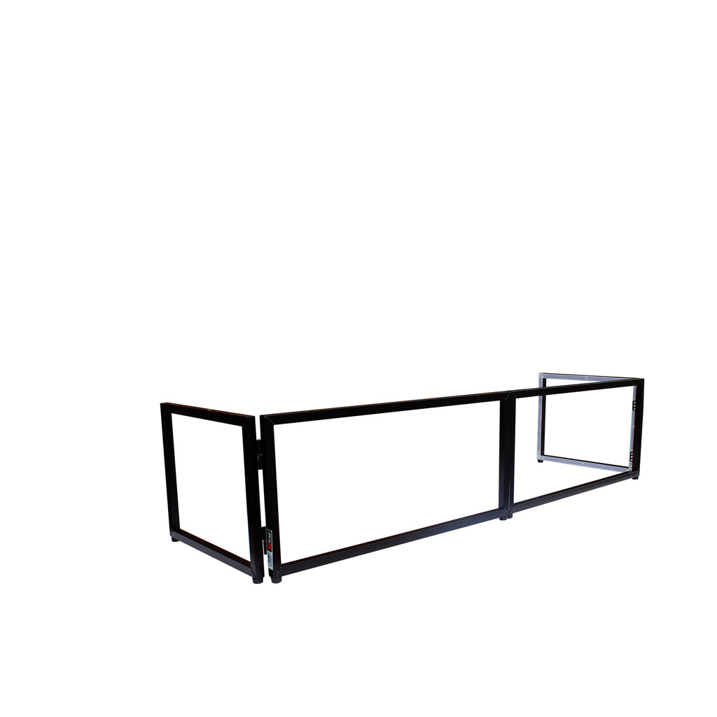 Black Frame 6 Ft foldable 4 Panel Tabletop DJ Facade Front Board booth with Black and White Scrims and poratble bag