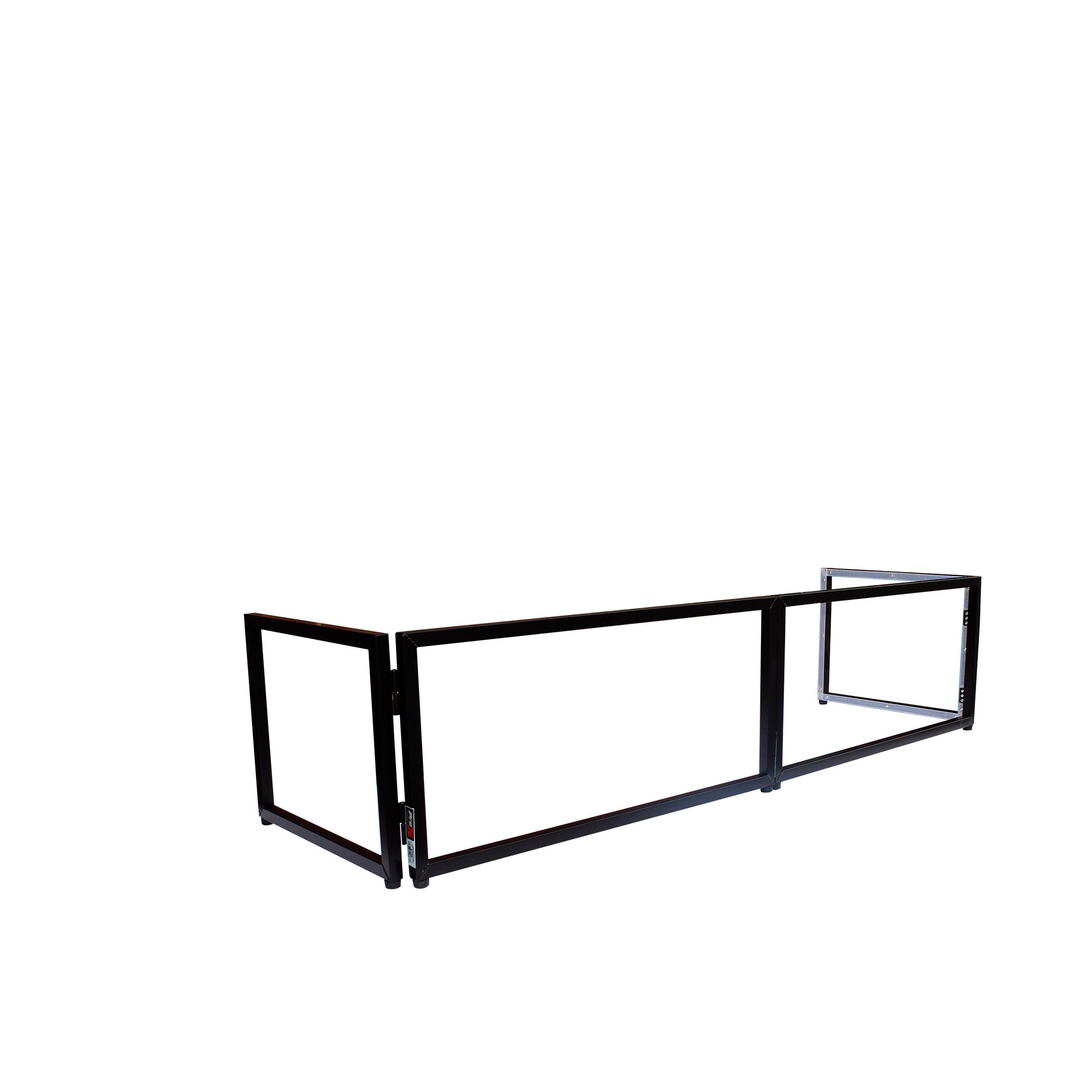 Black Frame 6 Ft foldable 4 Panel Tabletop DJ Facade Front Board booth with Black and White Scrims and poratble bag