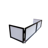 Black Frame 6 Ft foldable 4 Panel Tabletop DJ Facade Front Board booth with Black and White Scrims and poratble bag
