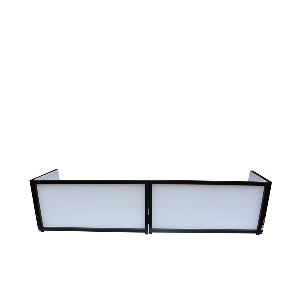 Black Frame 6 Ft foldable 4 Panel Tabletop DJ Facade Front Board booth with Black and White Scrims and poratble bag