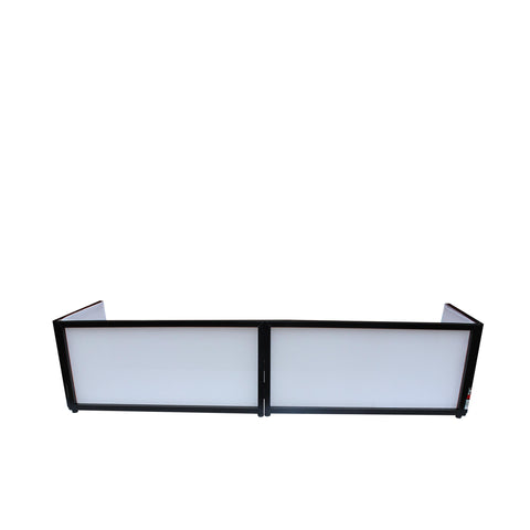 Black Frame 6 Ft foldable 4 Panel Tabletop DJ Facade Front Board booth with Black and White Scrims and poratble bag