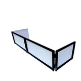 Black Frame 6 Ft foldable 4 Panel Tabletop DJ Facade Front Board booth with Black and White Scrims and poratble bag