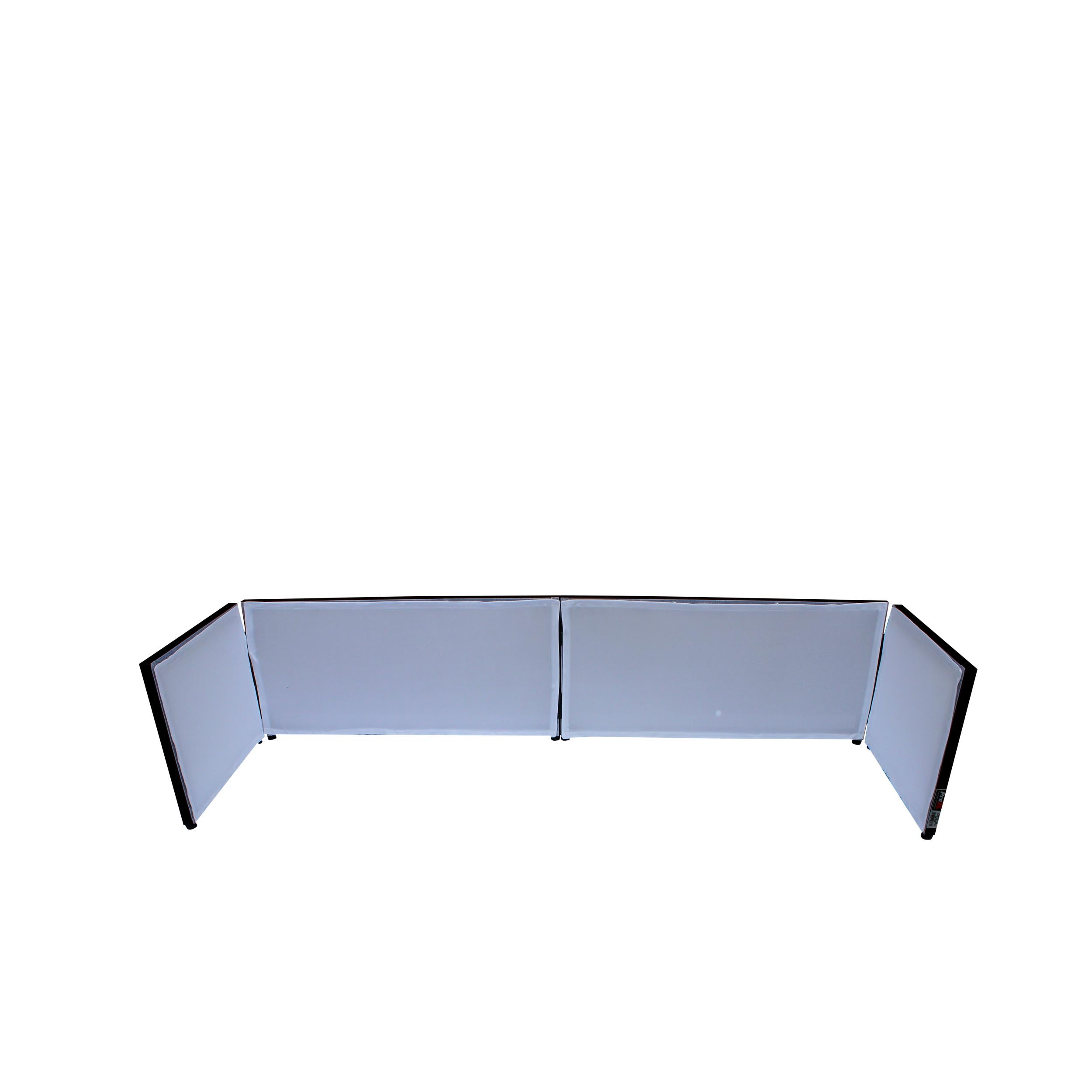 Black Frame 6 Ft foldable 4 Panel Tabletop DJ Facade Front Board booth with Black and White Scrims and poratble bag