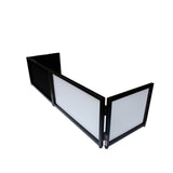 Black Frame 6 Ft foldable 4 Panel Tabletop DJ Facade Front Board booth with Black and White Scrims and poratble bag