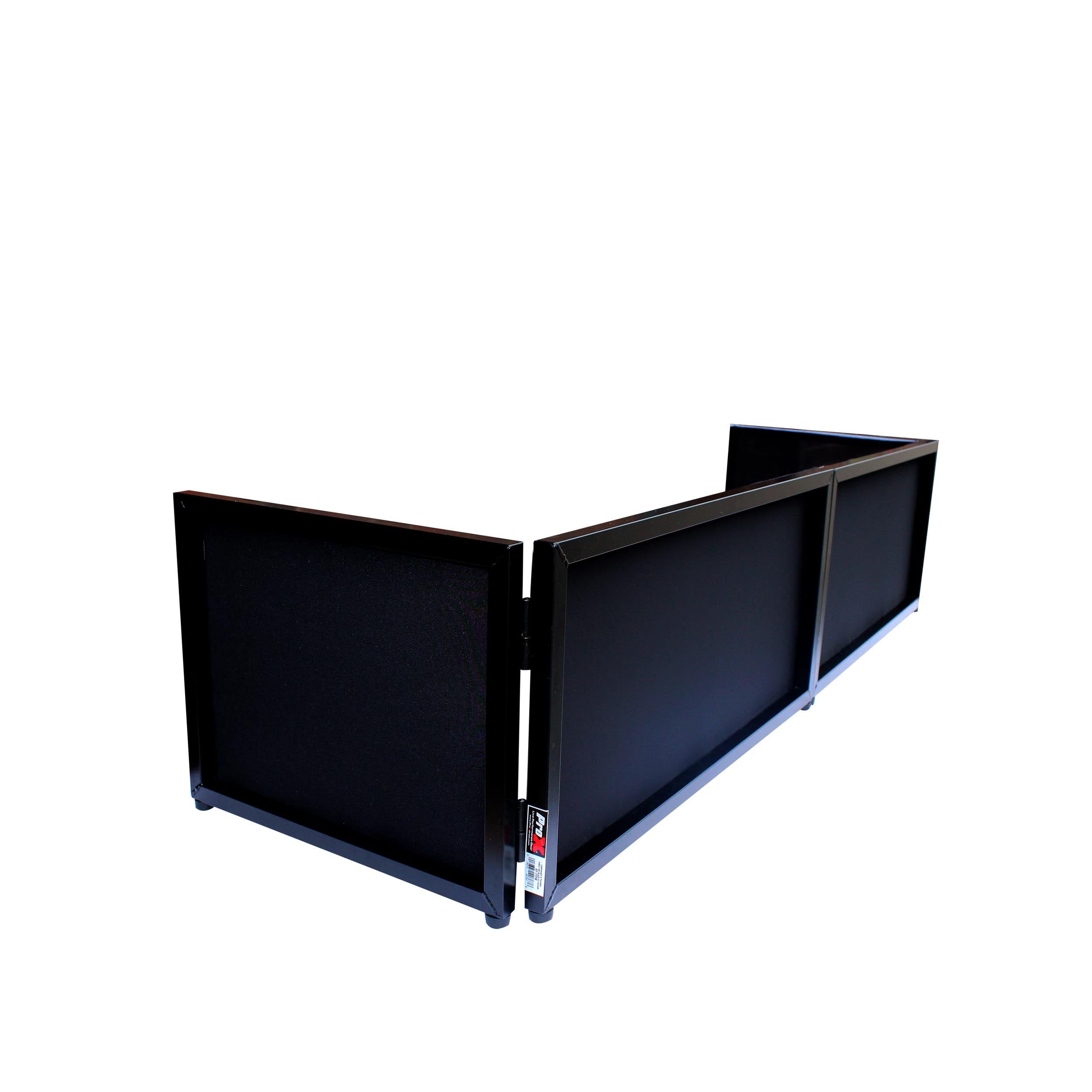 Black Frame 6 Ft foldable 4 Panel Tabletop DJ Facade Front Board booth with Black and White Scrims and poratble bag