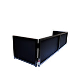 Black Frame 6 Ft foldable 4 Panel Tabletop DJ Facade Front Board booth with Black and White Scrims and poratble bag