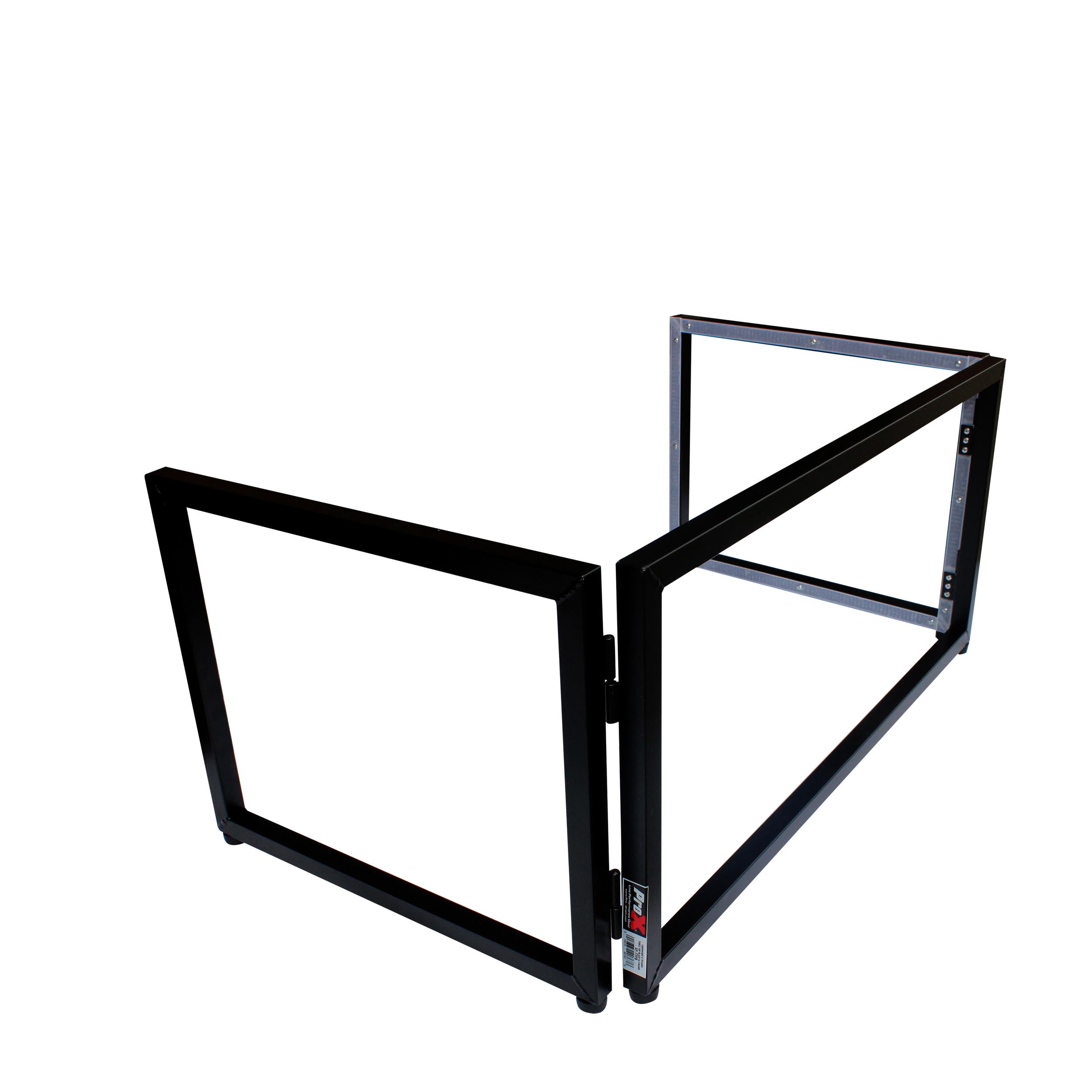 Black Frame 6 Ft foldable 4 Panel Tabletop DJ Facade Front Board booth with Black and White Scrims and poratble bag