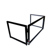 Black Frame 6 Ft foldable 4 Panel Tabletop DJ Facade Front Board booth with Black and White Scrims and poratble bag