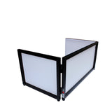 Black Frame 6 Ft foldable 4 Panel Tabletop DJ Facade Front Board booth with Black and White Scrims and poratble bag
