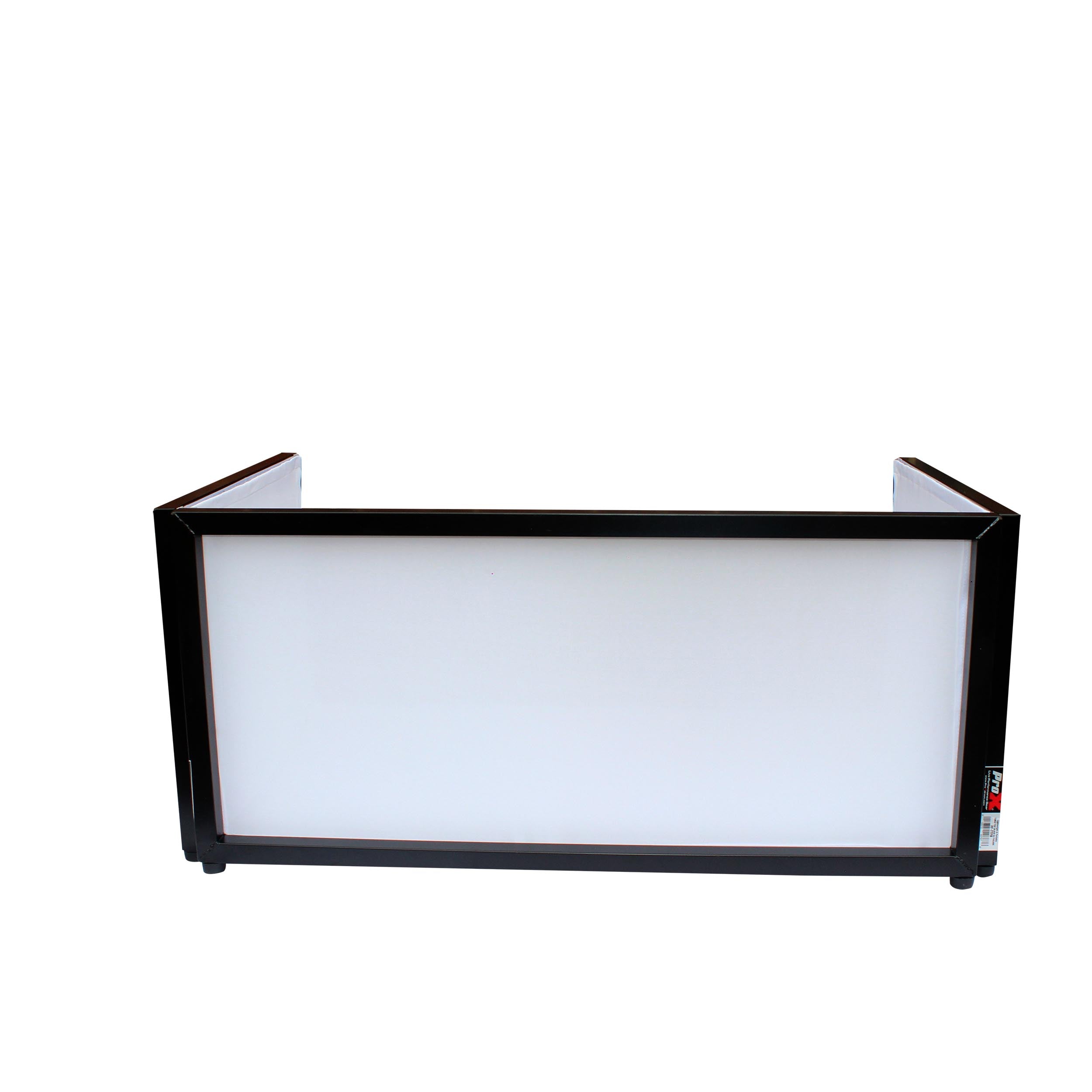 Black Frame 6 Ft foldable 4 Panel Tabletop DJ Facade Front Board booth with Black and White Scrims and poratble bag