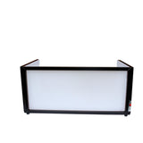 Black Frame 6 Ft foldable 4 Panel Tabletop DJ Facade Front Board booth with Black and White Scrims and poratble bag