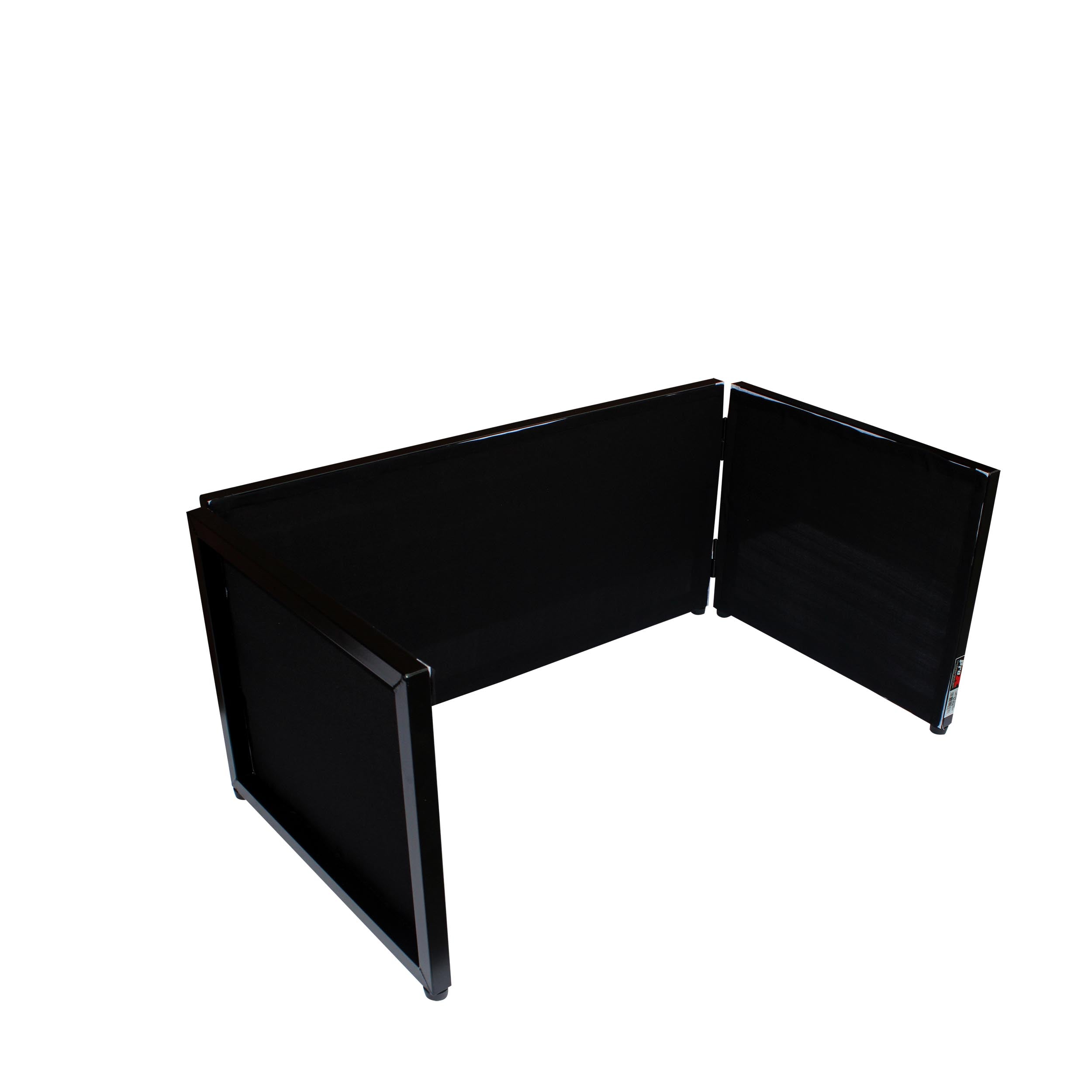 Black Frame 6 Ft foldable 4 Panel Tabletop DJ Facade Front Board booth with Black and White Scrims and poratble bag
