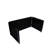 Black Frame 6 Ft foldable 4 Panel Tabletop DJ Facade Front Board booth with Black and White Scrims and poratble bag