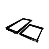 Black Frame 6 Ft foldable 4 Panel Tabletop DJ Facade Front Board booth with Black and White Scrims and poratble bag