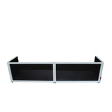 White Frame 6 Ft foldable 4 Panel Tabletop DJ Facade Front Board booth with Black and White Scrims and poratble bag