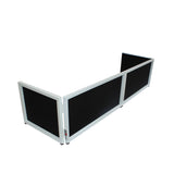 White Frame 6 Ft foldable 4 Panel Tabletop DJ Facade Front Board booth with Black and White Scrims and poratble bag