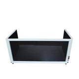 White Frame 6 Ft foldable 4 Panel Tabletop DJ Facade Front Board booth with Black and White Scrims and poratble bag