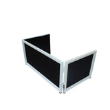 White Frame 6 Ft foldable 4 Panel Tabletop DJ Facade Front Board booth with Black and White Scrims and poratble bag