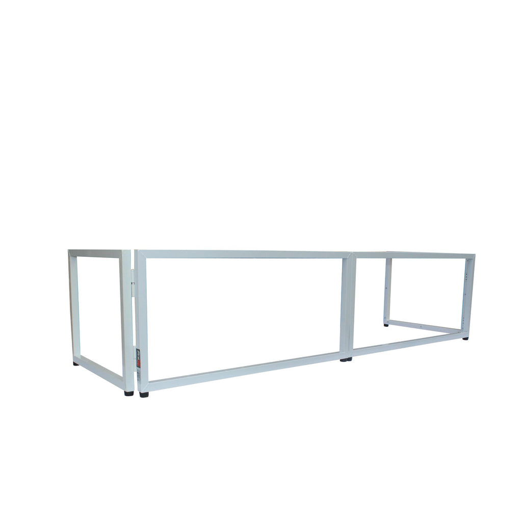 White Frame 6 Ft foldable 4 Panel Tabletop DJ Facade Front Board booth with Black and White Scrims and poratble bag
