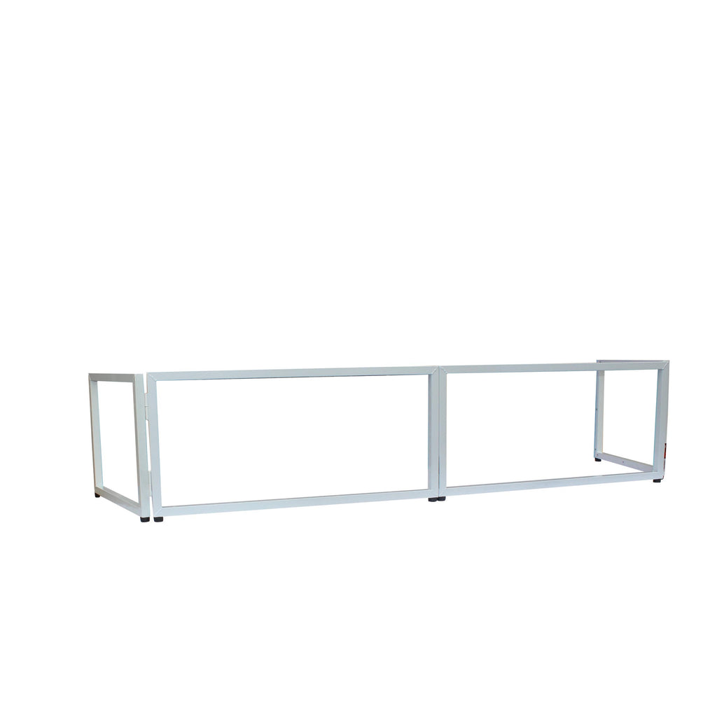 White Frame 6 Ft foldable 4 Panel Tabletop DJ Facade Front Board booth with Black and White Scrims and poratble bag