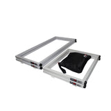 White Frame 6 Ft foldable 4 Panel Tabletop DJ Facade Front Board booth with Black and White Scrims and poratble bag