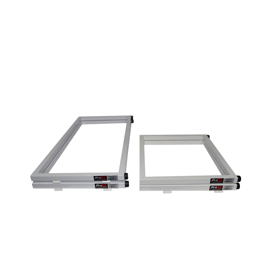 White Frame 6 Ft foldable 4 Panel Tabletop DJ Facade Front Board booth with Black and White Scrims and poratble bag