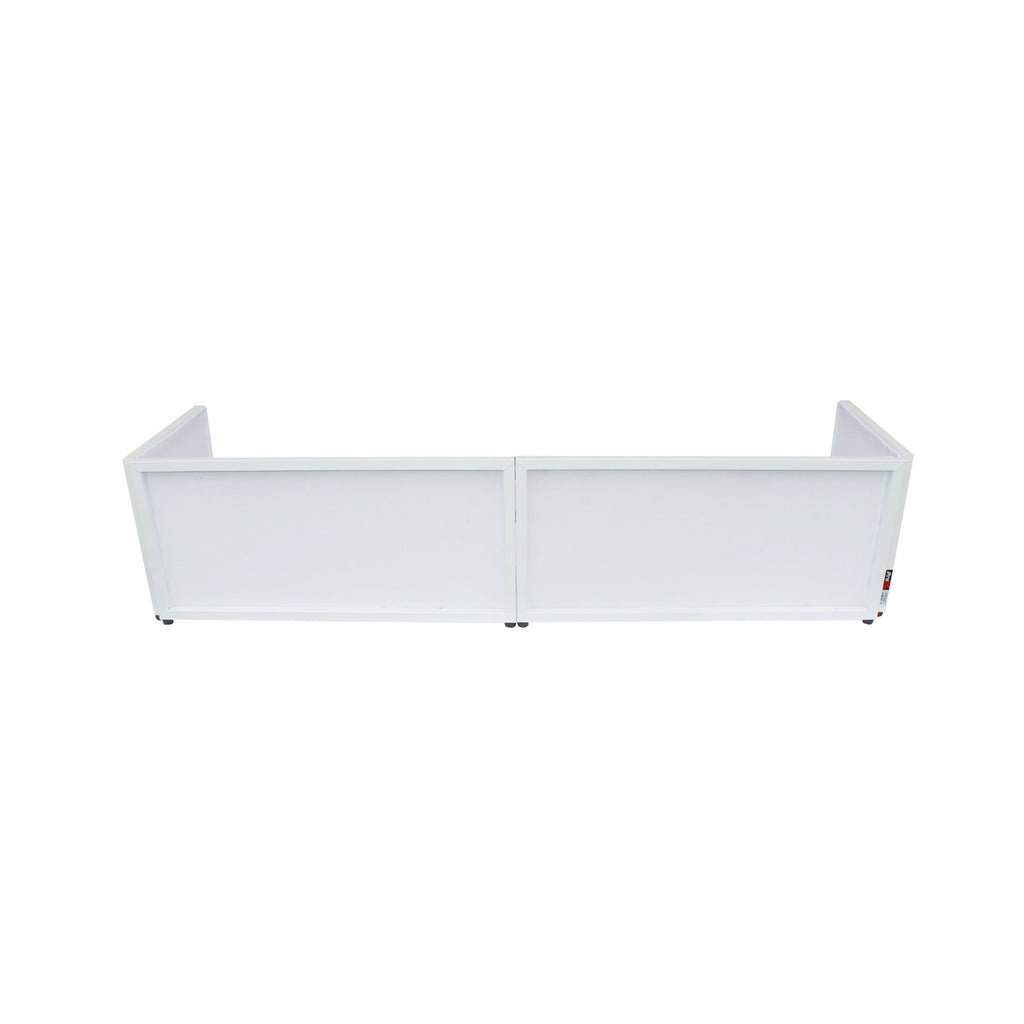 White Frame 6 Ft foldable 4 Panel Tabletop DJ Facade Front Board booth with Black and White Scrims and poratble bag