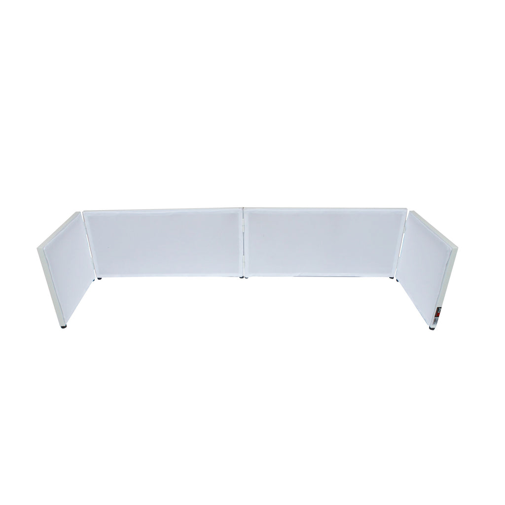 White Frame 6 Ft foldable 4 Panel Tabletop DJ Facade Front Board booth with Black and White Scrims and poratble bag