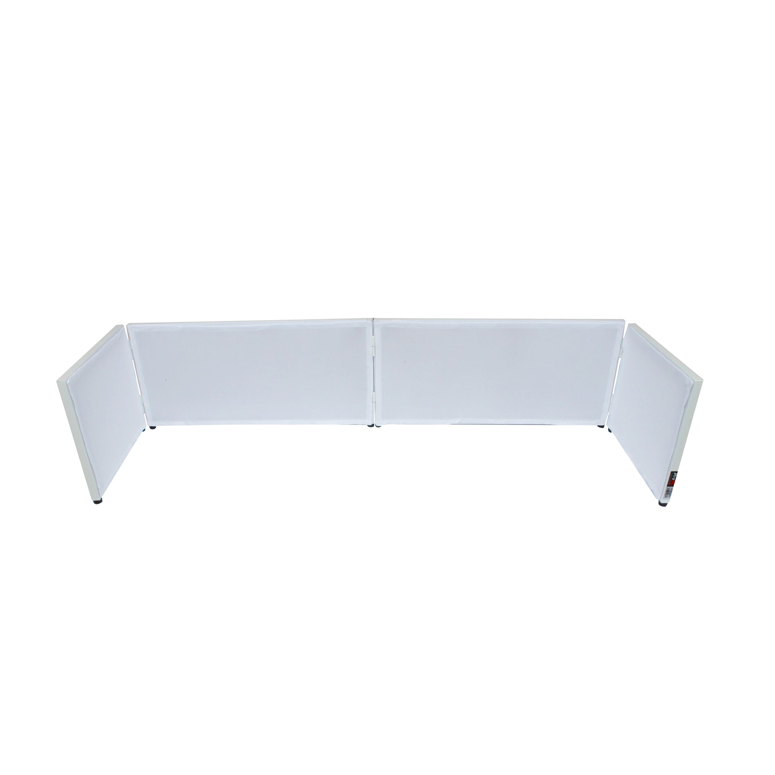 White Frame 6 Ft foldable 4 Panel Tabletop DJ Facade Front Board booth with Black and White Scrims and poratble bag