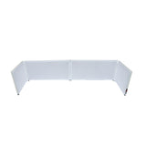 White Frame 6 Ft foldable 4 Panel Tabletop DJ Facade Front Board booth with Black and White Scrims and poratble bag