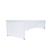 White Frame 6 Ft foldable 4 Panel Tabletop DJ Facade Front Board booth with Black and White Scrims and poratble bag