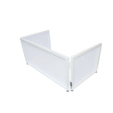White Frame 6 Ft foldable 4 Panel Tabletop DJ Facade Front Board booth with Black and White Scrims and poratble bag