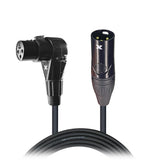 25' Ft High Performance Right-angle XLR-F to XLR-M Audio Balanced Cable